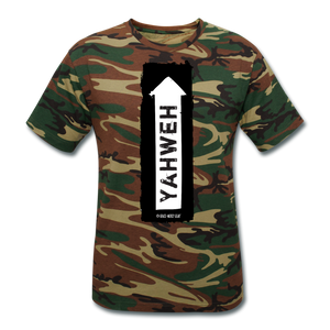 Yahweh Unisex Camouflage T-Shirt by Grace and Mercy Gear - green camouflage