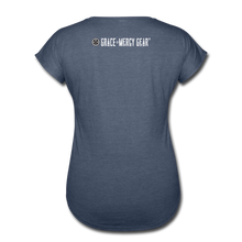 Load image into Gallery viewer, Try God Women&#39;s T-Shirt by Grace and Mercy Gear - navy heather
