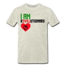 Load image into Gallery viewer, I AM REVOLUTIONARY Men&#39;s T-Shirt BOLD YELLOW - heather oatmeal
