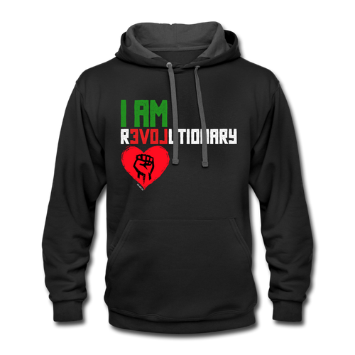 I AM REVOLUTIONARY Contrast Hoodie - black/asphalt