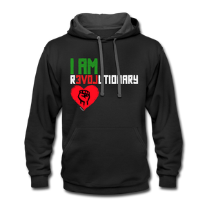 I AM REVOLUTIONARY Contrast Hoodie - black/asphalt