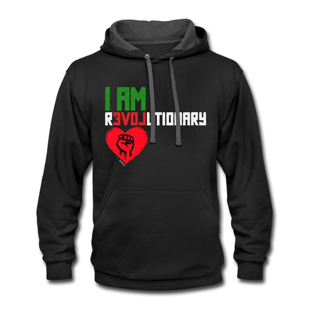 I AM REVOLUTIONARY Contrast Hoodie - black/asphalt